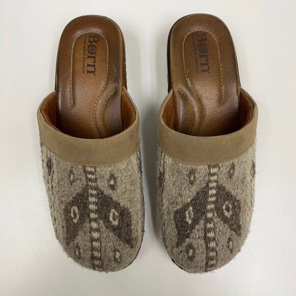 Born Bandy Birch Blanket Clogs Southwestern Textured Woven Tapestry Boho - W7/38 - Picture 3 of 12